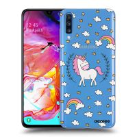 Silikónový prehľadný obal pre Samsung Galaxy A70 A705F - Unicorn hviezdne nebo