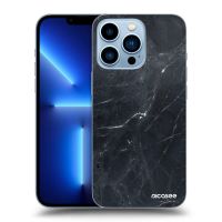 Silikónový čierny obal pre Apple iPhone 13 Pro - Black marble