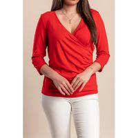 Plus Size V-Ausschnitt Top, Rot