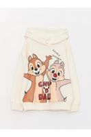 LC Waikiki Girls' Chip'n Dale Printed Long Sleeve Hoodie