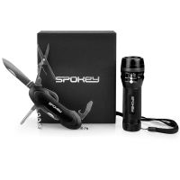 Spokey ZOOM Multi-tool set in gift box: knife + flashlight with loop