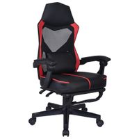 Carryhome HERNÁ STOLIČKA, vzhľad kože, sieťovina, červená, čierna
