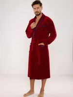 Men's bathrobe De Lafense 666 Ronaldo M-2XL burgundy 033