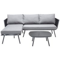 Ambia Garden TERASOVÁ SEDACIA SÚPRAVA 7-dielne, kov, sklo, textil