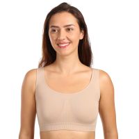 Női melltartó Moravec varrásmentes bézs (Sport top) L/XL