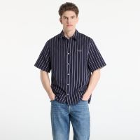 Koszula GUESS Ss Yarn Dyed Crinkle Shirt Smart Blue/ White L