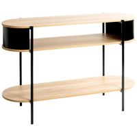 KONZOLOVÝ STOLÍK, čierna, farba duba, kov, kompozitné drevo, 110/39/76 cm