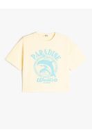 Koton T-Shirt Dolphin Print Short Sleeve Crew Neck Cotton