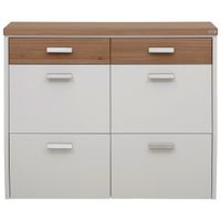 Dieter Knoll VÝKLOPNÁ SKRINKA NA TOPÁNKY, biela, farba duba, divoký dub, 121/96/31 cm