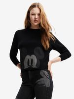 Desigual Mickey Patch Denim Pullover Schwarz