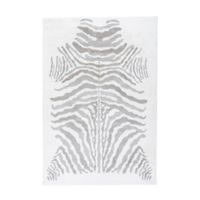 KOBEREC S VYSOKÝM VLASOM, 120/160 cm, sivá, biela