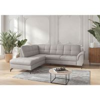 Sit & More ROHOVÁ SEDAČKA, textil, koža, svetlosivá