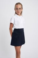 DEFACTO Girl White Cotton Short Sleeve Polo Basic School T-Shirt