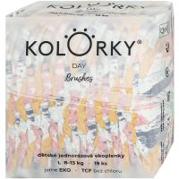 Kolorky Day Brushes ekološke plenice za enkratno uporabo velikost S 8-13 Kg 19 kos