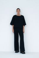 Muuv. pantaloni wide leg pentru femei, din bumbac MOAI