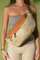 LuviShoes VENTA Beige-Tan Brown Straw Women&#39;s Large Waist Bag