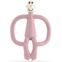 Matchstick Monkey Teething Toy and Gel Applicator Beißring mit 2 in 1 Bürste Dusty Pink 1 St.