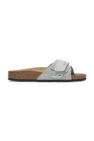 Birkenstock šľapky na plochom podpätku dámske semišové Oita