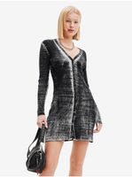 Grey-black women's dress Desigual Asturias - Women's