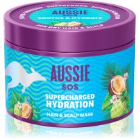 Aussie SOS Supercharged Hydration pomirjajoča vlažilna maska za lase in lasišče 500 ml