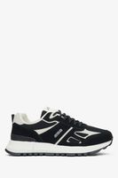 ES8: Damskie sneakersy w czarnym kolorze z tekstyliów i ekoskóry