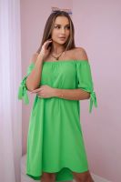 Dress with tie on the sleeves light green