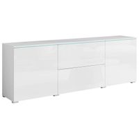 P & B NÍZKÁ KOMODA, bílá, vysoce lesklá bílá, 180/61,8/34,5 cm