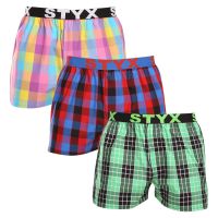 3PACK pánské trenky Styx sportovní guma vícebarevné (3B102729) XL