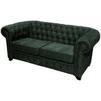 Livetastic SEDAČKA CHESTERFIELD, drevo, textil, kompozitné drevo, tmavozelená