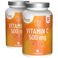 Essentials Vitamin C 500 mg 2x hochdosiert – vegan, 60 Kapseln