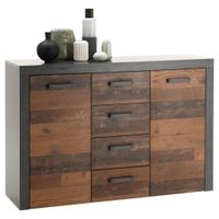 KOMODA, antracitová, hnedá, 135/92/38 cm