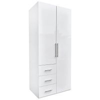 Carryhome ŠATNÍ SKŘÍŇ, bílá, vysoce lesklá bílá, 98/219/59 cm