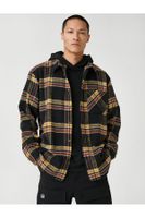 Koton Plaid Lumberjack Shirt Classic Cuff Collar Long Sleeve With Pocket