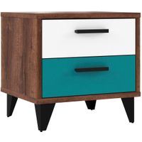 Carryhome NOČNÝ STOLÍK sivá, zelená, čierna, biela, farba duba
