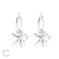 Olivie Strieborné náušnice so SWAROVSKI kryštálom KVIETOK 1113