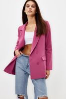 Trendyol Pink Regular Lined Double Breasted Closure Woven Blazer Jacket