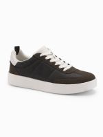 Ombre Old-school men's sneakers on thick sole - dark brown