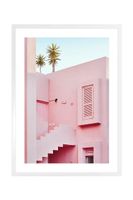 Nástenná dekorácia v ráme home & lifestyle PINK BUILDING 50 x 70 cm