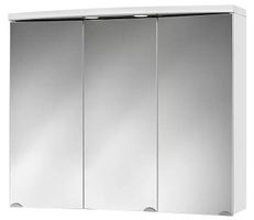 Zrcadlová skříňka s LED osvětlením Sieper Ancona / 82,5 x 69,1 x 14,5 cm / 3-dveřové provedení / 4 W / 240 lm / zásuvka / vypínač / MDF / sklo / bílá