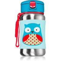 Skip Hop Zoo Straw Bottle пляшка для води з неіржавної сталі з трубочкою Owl 12 m+ 350 мл