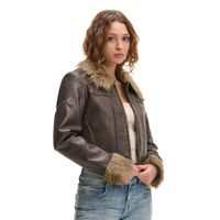 Cropp - Jakna iz umetnega usnja - rjava