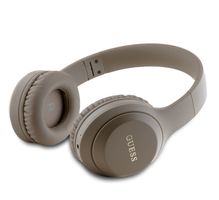 Sluchátka Guess Classic Silver Logo Bluetooth Stereo Headphone, hnědá