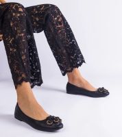 Gemre Black ballerinas decorated with a little flower America