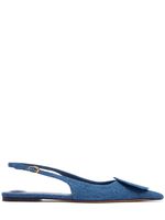 10mm Duelo P Denim Slingback Flats