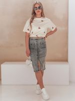 Spódnica jeansowa midi GUZIKOVA szara Dstreet