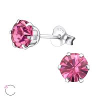 Olivie Strieborné náušnice Swarovski ROSE 1990