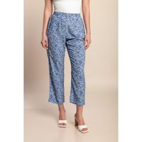 Bedruckte Hose, Blau