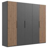 MID.YOU ŠATNÍ SKŘÍŇ S OTOČNÝMI DVEŘMI, barvy grafitu, barvy dubu, 250/216/58 cm