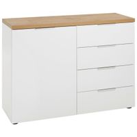 Xora ŠIROKÁ KOMODA, biela, farba duba, 120/89/43 cm