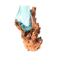 Ambia Home VÁZA, drevo, sklo, 70 cm